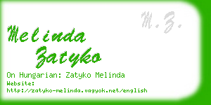 melinda zatyko business card